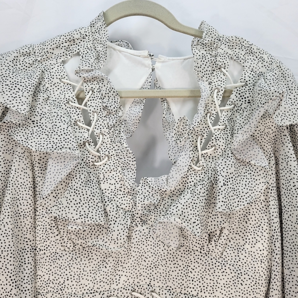 Beulah Ruffled Mini Dress Size Medium - Picture 6 of 14